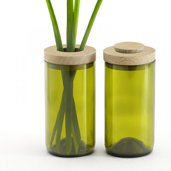 Vase Dose gruenglas