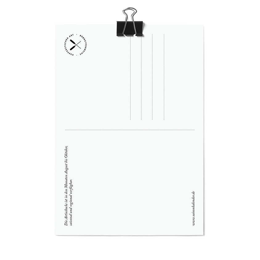 Postkarte Artischoke Back